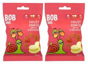2x BOB SNAIL Żelki Owocowe JABŁKO TRUSKAWKA Bez Dodatku Cukru 2x 40g (80g)