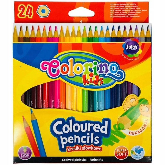 Kredki ołówkowe heksagonalne 24 kol. Colorino Kids