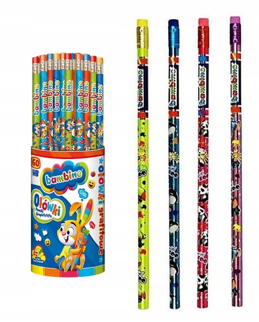 Ołówek z gumką BAMBINO  MAJEWSKI,cena za 1szt