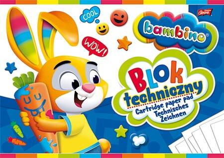 Blok techniczny biały A4 10k BAMBINO