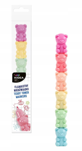 SZKOŁA FLAMASTRY PASTELOWE MISIE 6KOL