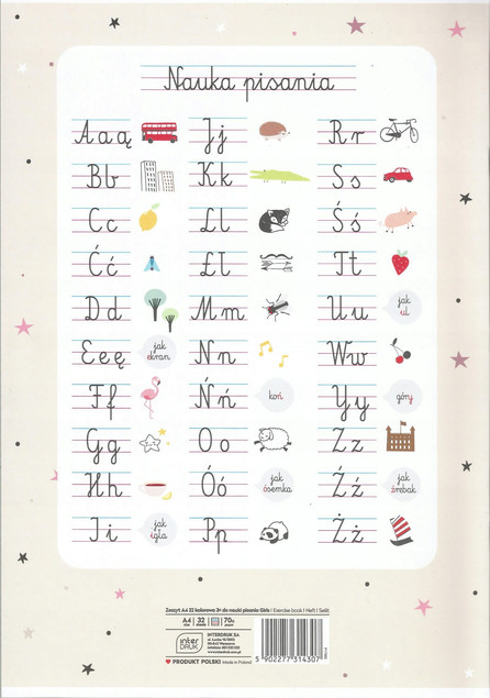 Zeszyt A4 32k kolorowa linia p10 INTERDRUK cena za 1szt