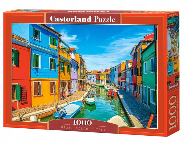 Puzzle 1000 Układanka Włochy BURANO Kolory Wyspa Widok Łodzie 9+ Castorland