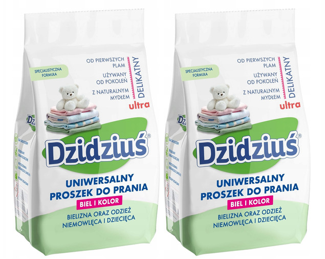 Proszek do prania, ultra delikatny, biel i kolor 2x1,5 kg | Dzidziuś