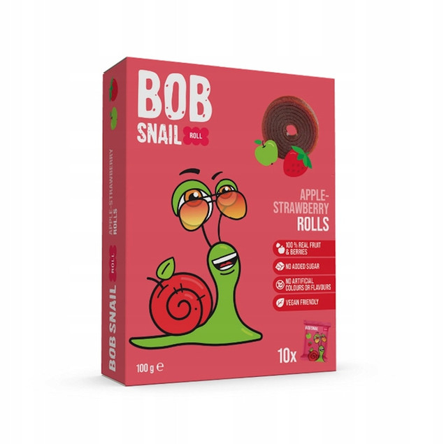 BOB SNAIL Przekąska Owocowa ZESTAW 6 x 100g MIX SMAKÓW Naturalna Bez Cukrów