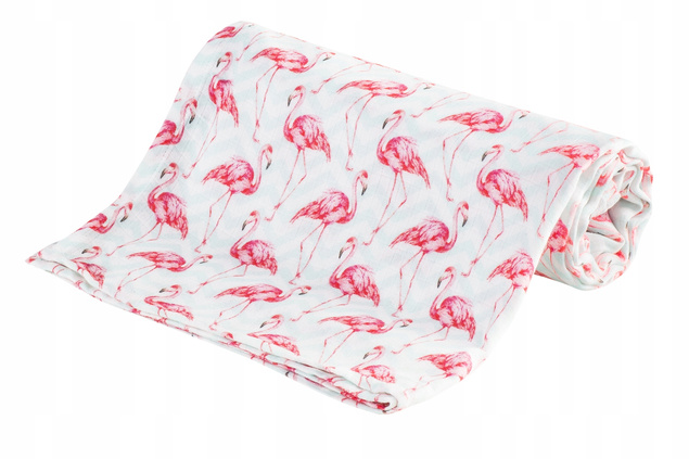 Pieluszka BAMBUSOWA Pielucha 30x30 FLAMINGI Ulewajka Bocioland