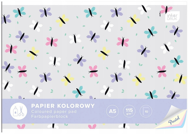 Blok Papier KOLOROWY A5 10K 115G PASTEL Interdruk