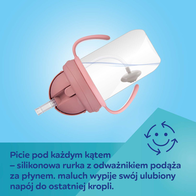 Canpol KUBEK NIEKAPEK Bidon z Obciążoną SŁOMKĄ 270 ml EXOTIC ANIMALS