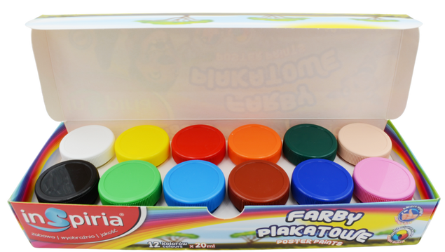 FARBY PLAKATOWE SZKOLNE 12K 20ML INSPIRIA