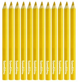 BAMBINO Kredki w drewnie trójkątne, ŻÓŁTA 12 szt