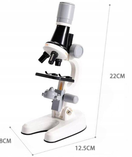 Mikroskop Naukowy Dla Dziecka Szkolny Zestaw 1200x Prezent Edukacyjny 8+