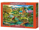 Puzzle 2000 Układanka Dom KONIE Koń Krajobraz Potok Natura 9+ Castorland