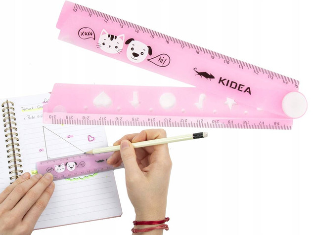 LINIJKA SKŁADANA 30CM Z SZABLONAMI MIX KIDEA 97418