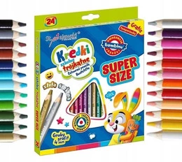 Kredki Trójkątne Super Size 24 kol. +Temperówka St. Majewski
