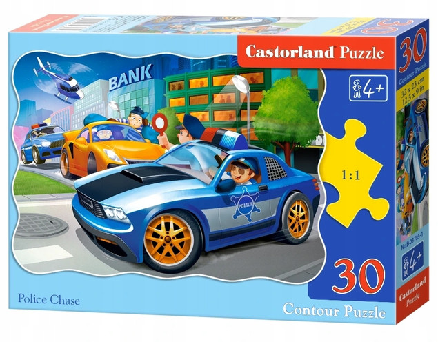 Puzzle 30 el. Układanka Dla Dzieci. Pościg Policja Castorland