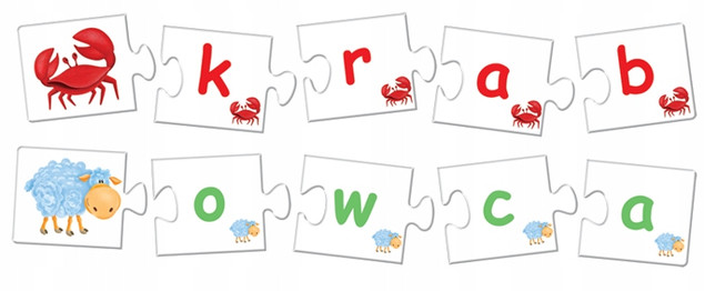 Kukuryku gra Edukacyjna Literka po Literce Układanka