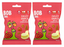 2x BOB SNAIL Żelki Owocowe JABŁKO TRUSKAWKA Bez Dodatku Cukru 2x 40g (80g)