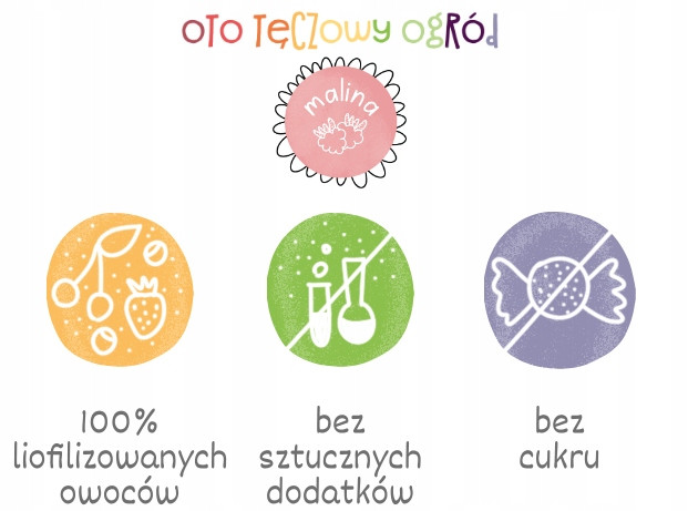 OtoLandia Tęczowy ogród Owoce liofilizowane Malina 40 g