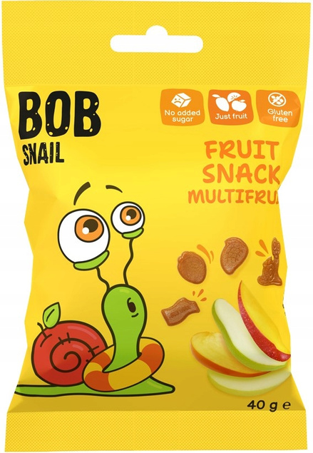 BOB SNAIL Żelki Owocowe WIELOOWOCOWE Bez Dodatku Cukru 40g