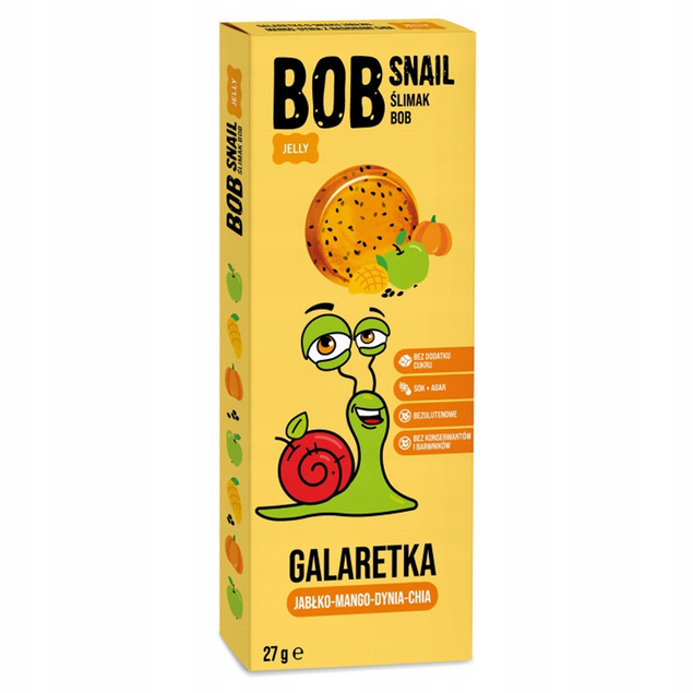 BOB SNAIL Jellies Galaretka ZESTAW 4x 27g MIX SMAKÓW Dla Dzieci Bez Cukru