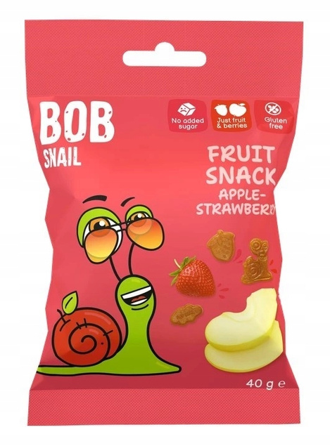 BOB SNAIL Żelki Owocowe JABŁKO TRUSKAWKA Bez Dodatku Cukru 40g