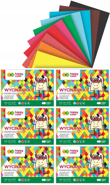 BLOK WYCINANKA HAPPY COLOR A5/10K PAPIER KOLOROWY