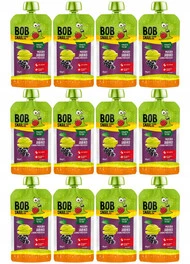 12x BOB SNAIL Smoothie JABŁKO CZARNA PORZECZKA Bez Dodatku Cukru Mus 120g