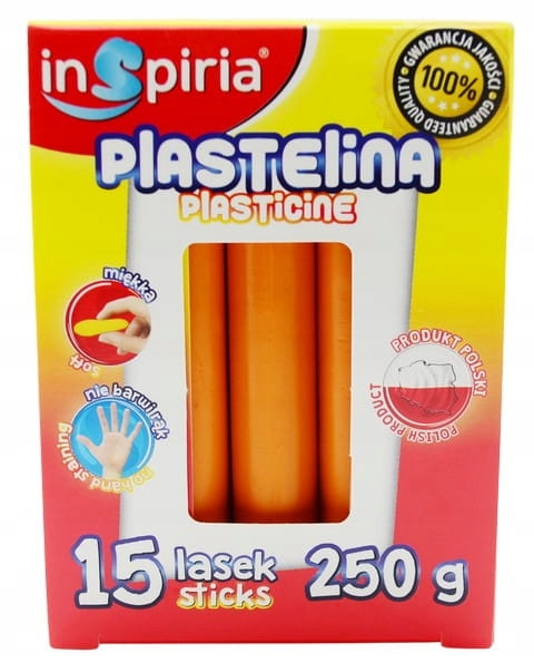 Plastelina POMARAŃCZOWA Komplet 15 Lasek Szkolna Plastyczna 250g Inspiria
