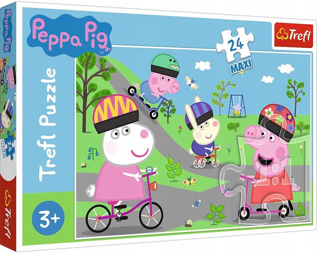 Puzzle 24 Maxi Układanka ŚWINKA PEPPA George Aktywny Dzień Przyjaciele