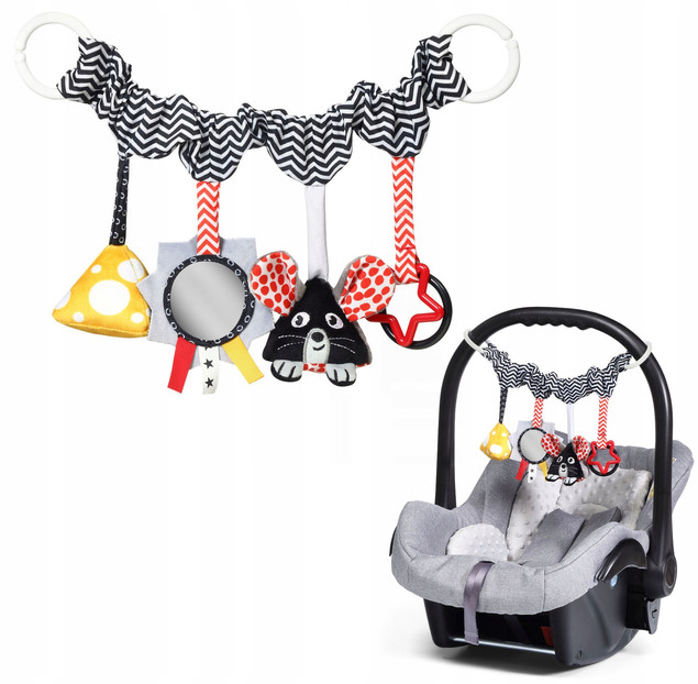 BabyOno Kontrastowa Zawieszka Do Wózka Fotelika Łóżeczka SENSORYCZNA 797