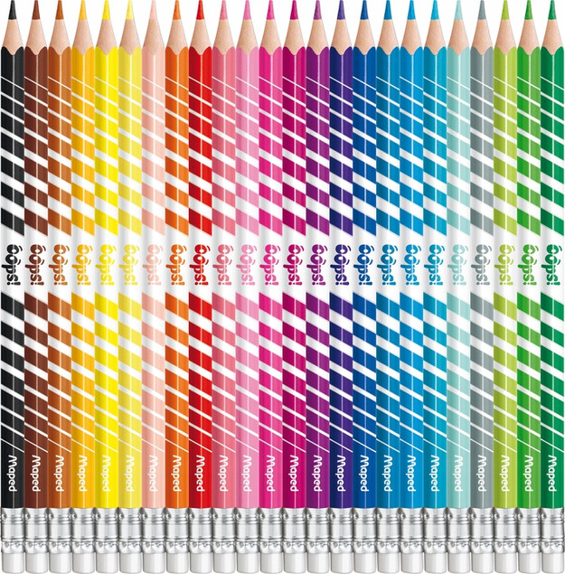 Kredki Colorpeps Oops trójkątne z gumką 24 kol