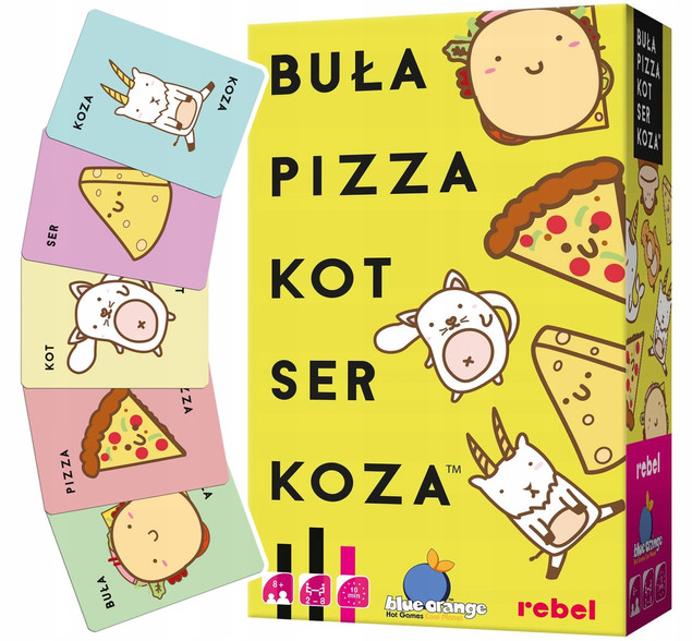 Buła Pizza Kot Ser Koza Gra Imprezowa Planszowa 8+ Rebel 113829