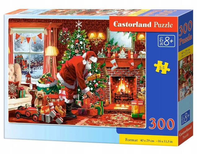 PUZZLE 300 ŚWIĘTY MIKOŁAJ ŚWIĘTA PREZENTY CHOINKA KOMINEK CASTORLAND