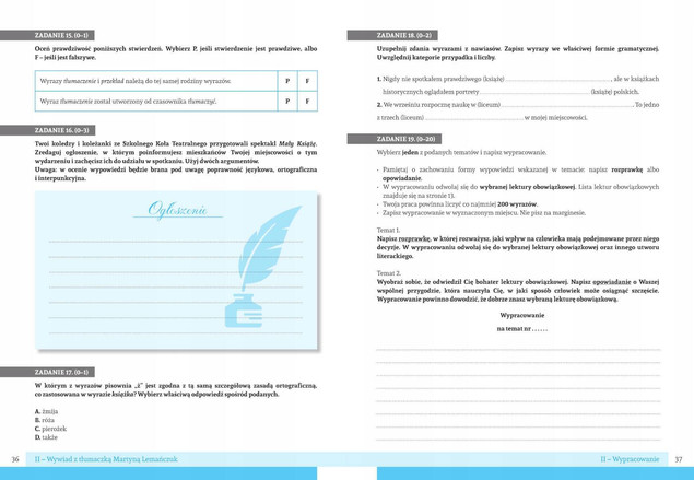 Egzamin ósmoklasisty. Język polski. Arkusze