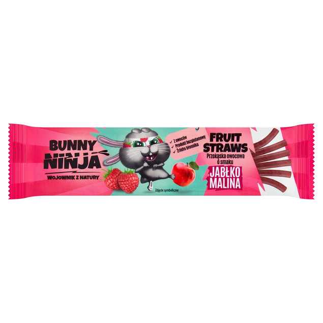 BUNNY NINJA Straws przekąska owocowa dla dzieci MIX 3 Smaki