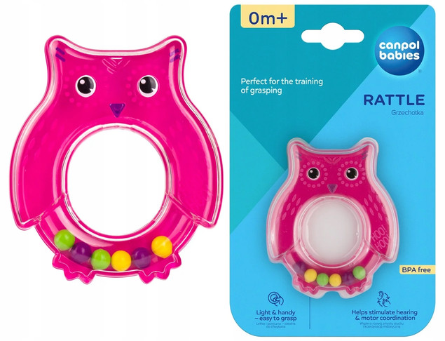 Canpol babies grzechotka SOWA różowa