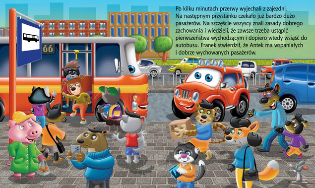 Autobusy. Samochodzik Franek