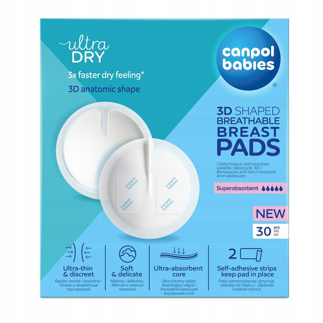 3x CANPOL Wkładki Laktacyjne Żelujące BASIC 3x30 Sztuk