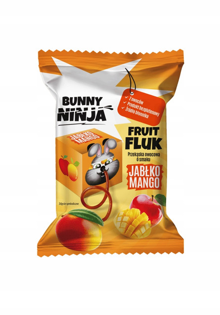 BUNNY NINJA Przekąska Owocowa JABŁKO MANGO Fruit Fluk 15g