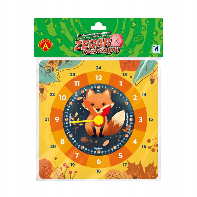 Zegar Zabawka Edukacyjna Tekturowa LISEK Lis 5+ Alexander 2794