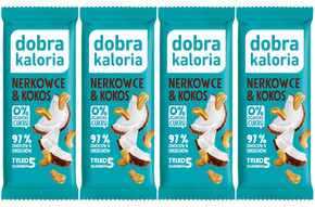 4x DOBRA KALORIA Zdrowy Baton Orzechy Nerkowca i Kokos Bez Dodatku Cukru