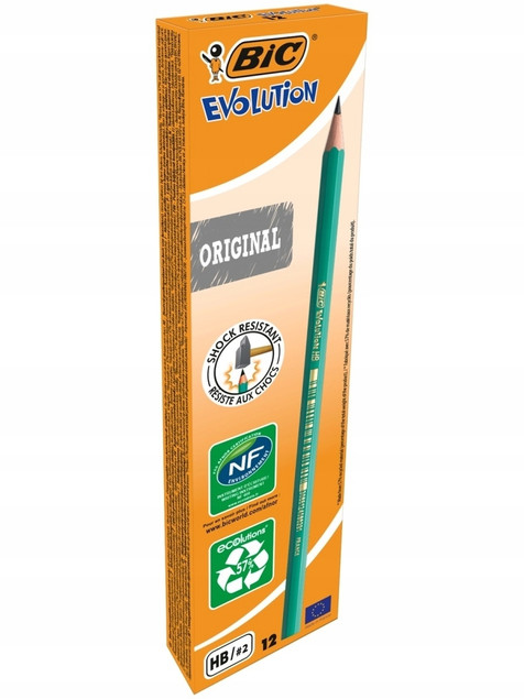 12x Ołówek Eco Bez Gumki HB Bic Evolution