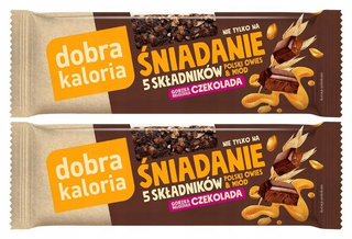 2x Fit Zdrowy Baton Śniadaniowy GORZKA CZEKOLADA MIÓD 0 Cukru Dobra Kaloria