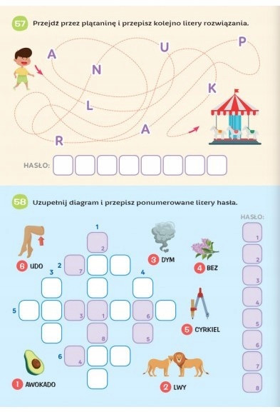 Łamigłówki Dla Dzieci 6 Lat Zagania dla Przedszkolaka Krzyżówki Labirynty