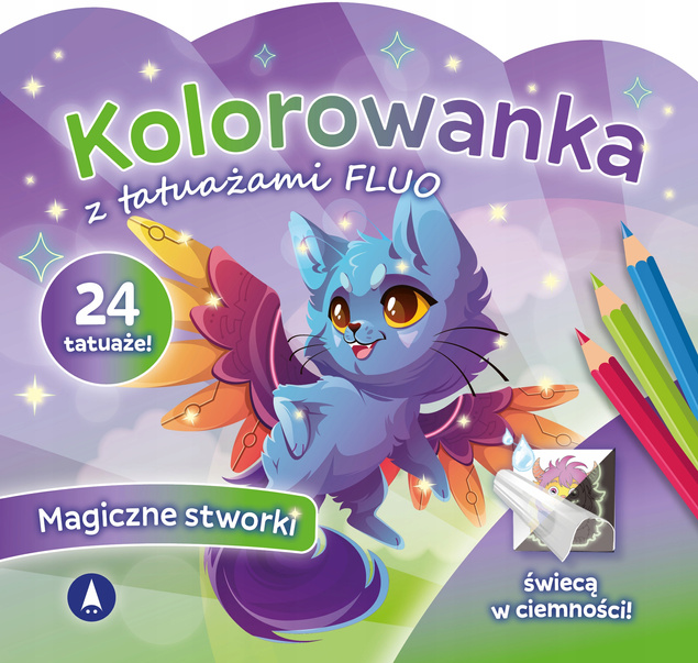 Kolorowanka Z Tatuażami FLUO Magiczne Stworki 3+ Skrzat