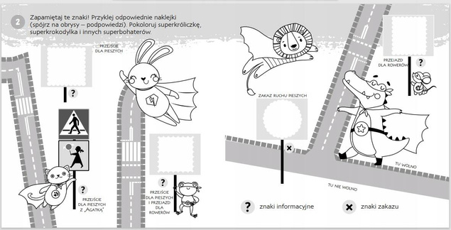 Zgadywanie Doklejanie Znaki Drogowe 16 Naklejek Sabina Grabias 5+ Skrzat