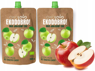 2x OwoLovo Mus EKODOBRO Jabłkowy Eko Dla Dzieci 200g