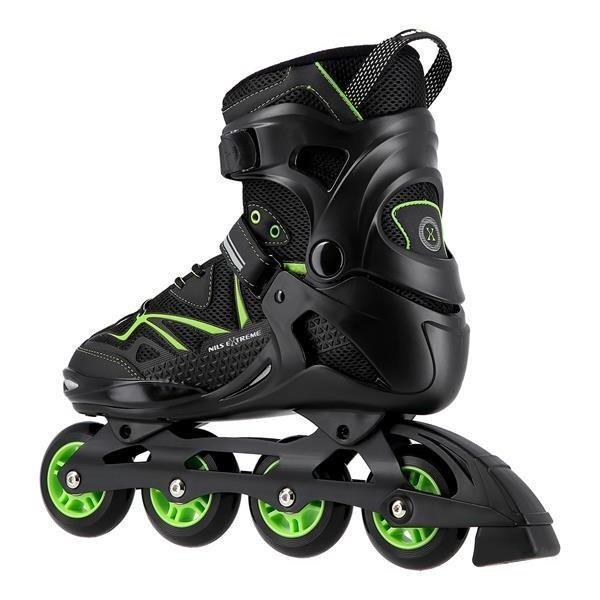 NA9022 CZARNO/ZIELONE ŁYŻWOROLKI NILS EXTREME