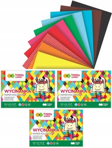3x Blok Wycinanka A5 Papier KOLOR 10 Kart Happy Color