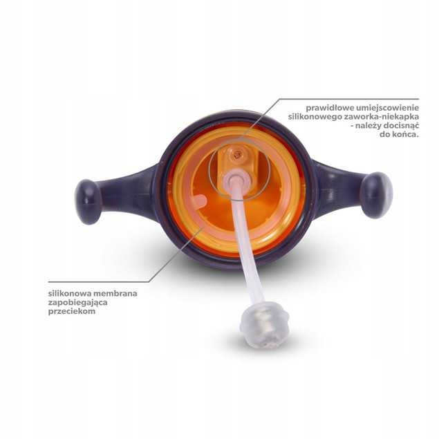 Innowacyjny Kubek Bidon Z Obciążoną Słomką ŻÓŁTY 280ml 9M+ Akuku A0165